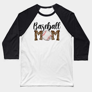 Baseball mom leopard text Baseball T-Shirt